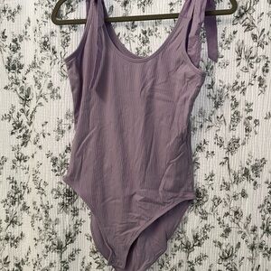 Old Navy Lavender Ribbed bodysuit with Tie Straps